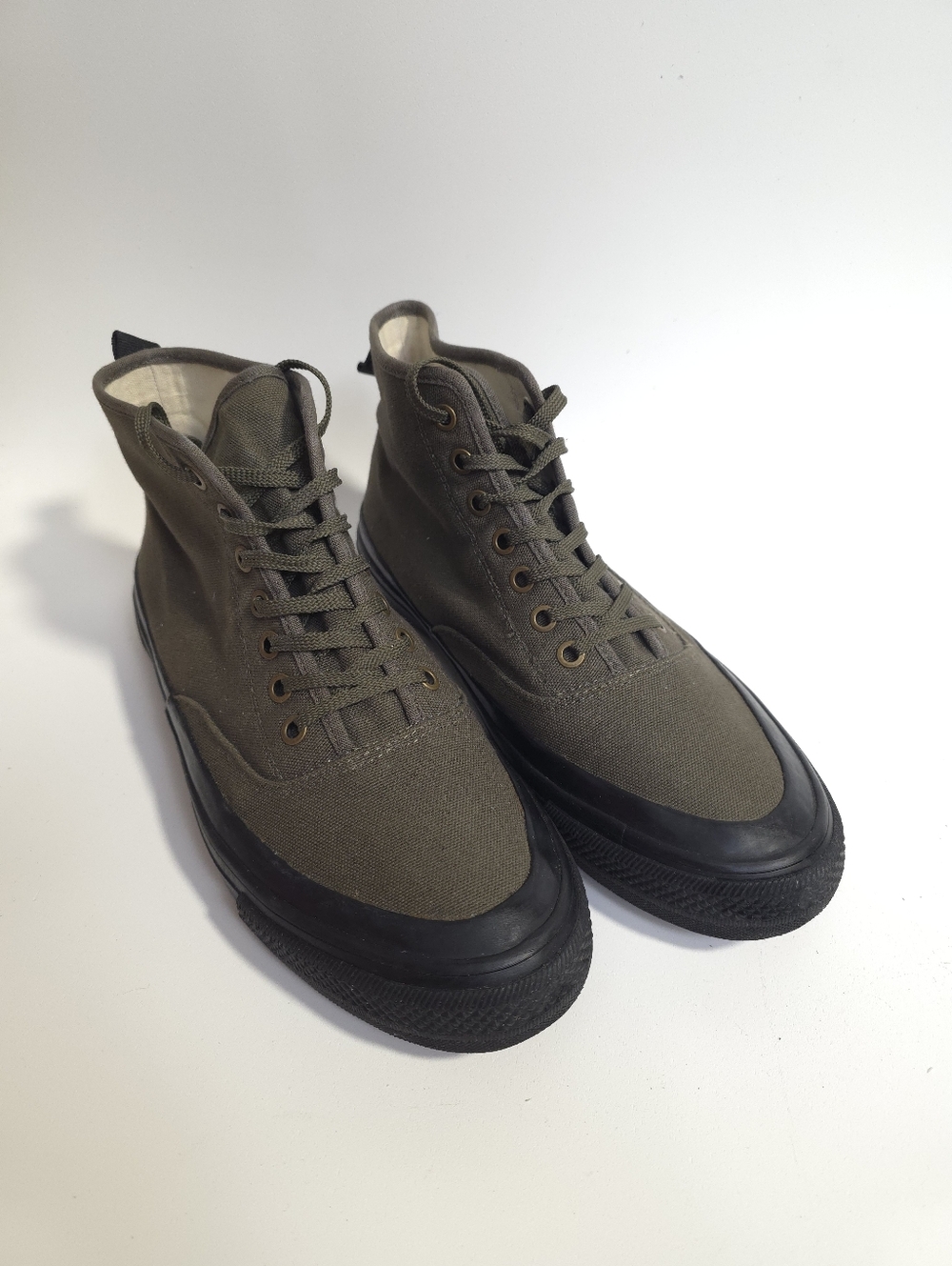 SeaVees Mariners Boot Olive Canvas Lace Up Deck Shoes Men Size 9 Casual